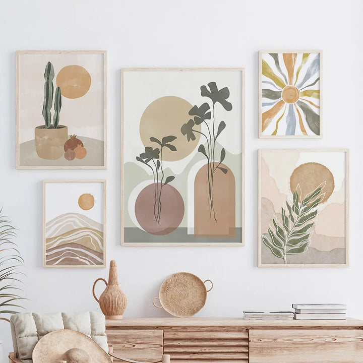 Boho Geometry Leaf Poster