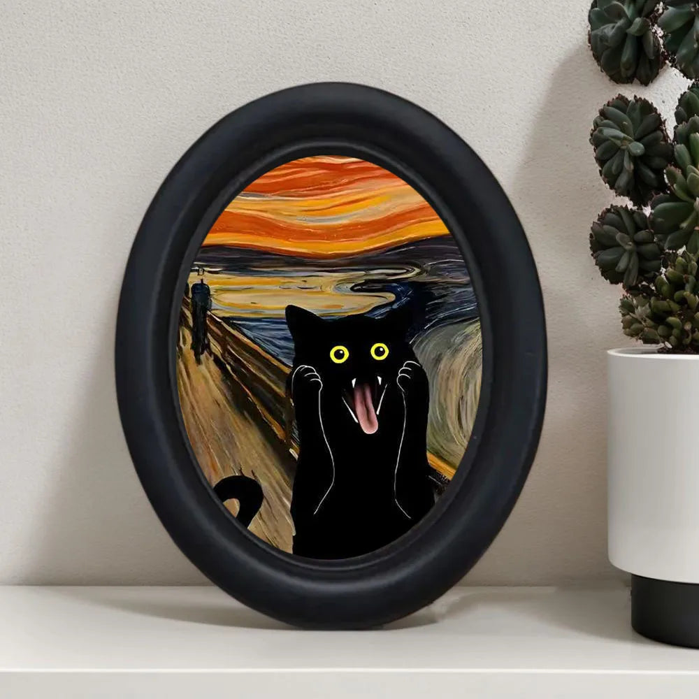 Abstract Screaming Cat Art