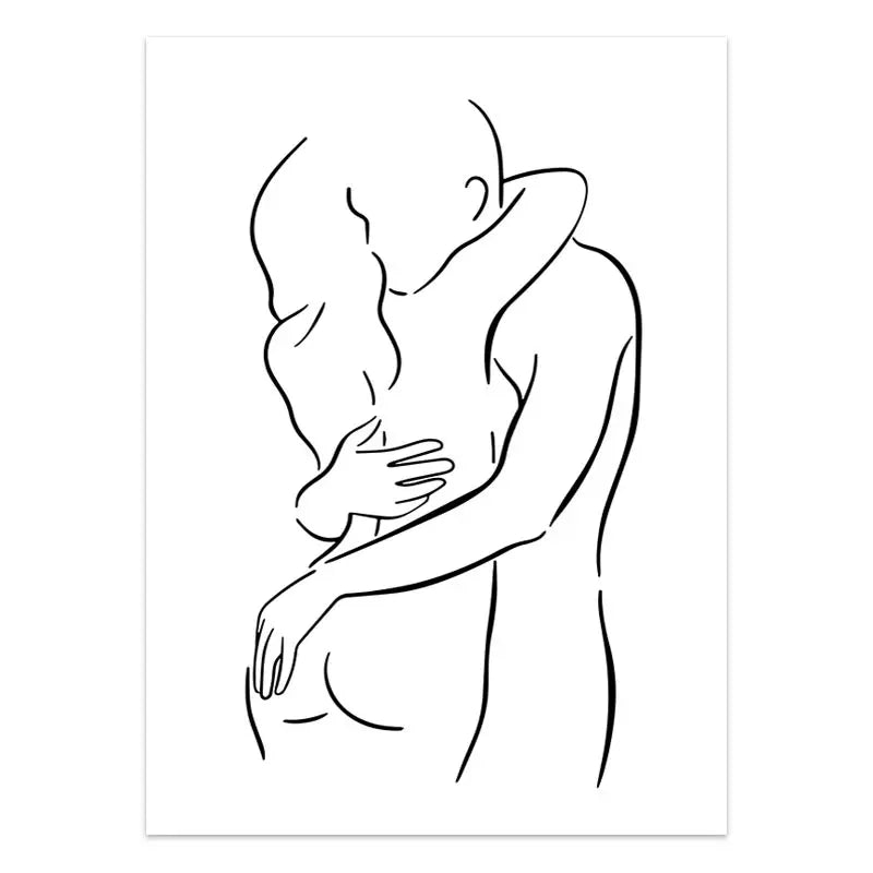 Couple Line Canvas Art