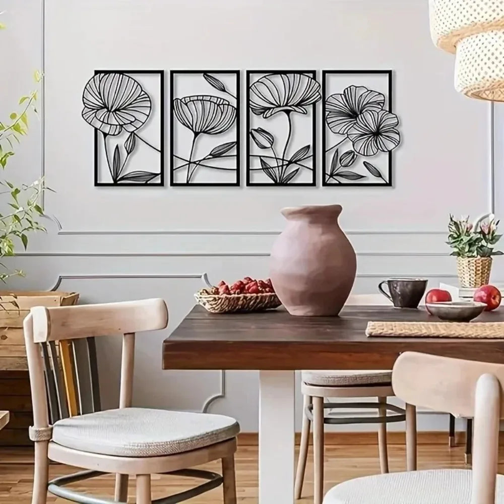 Abstract Metal Flower Set