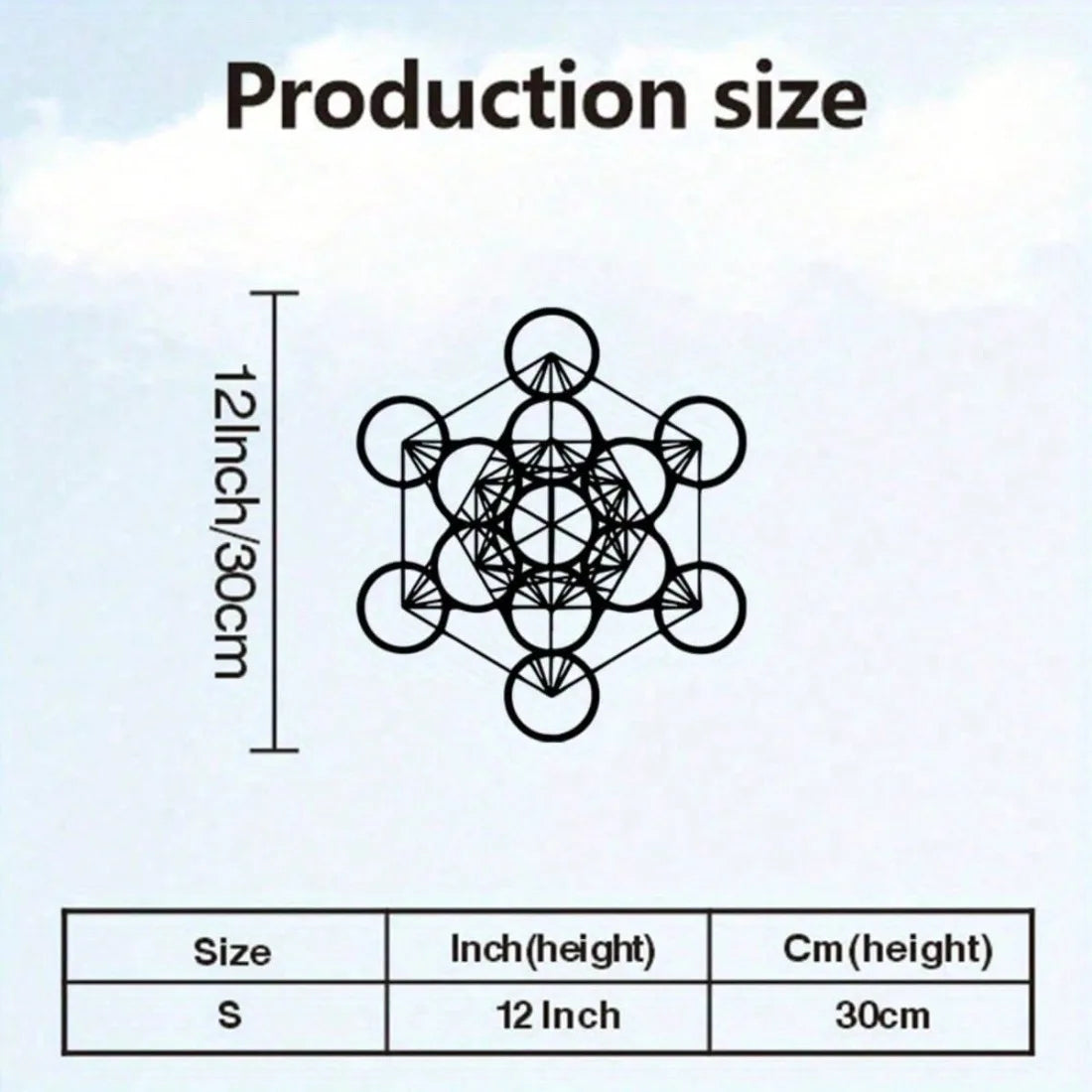 Metatron Cube Metal Wall Art Sacred Geometry Vintage Iron Mural Home Decor