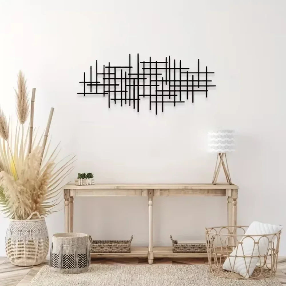Abstract Grid Metal Art