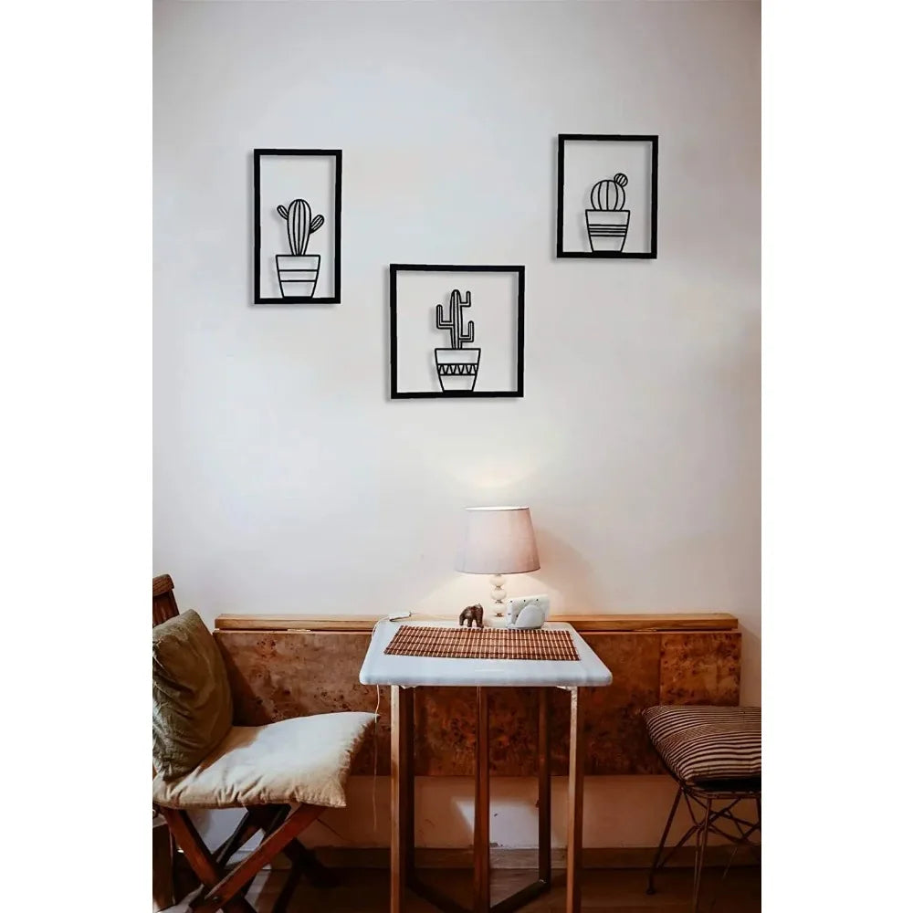 Metal Cactus Wall Set