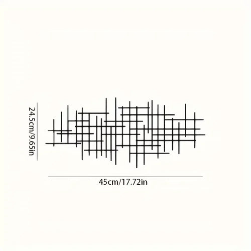 1pc Metal Wall Art Sculpture - Abstract Grid Cover. Geometric Pattern Wall Decoration.Wall Hanging Main Decoration.Wall Sticker.