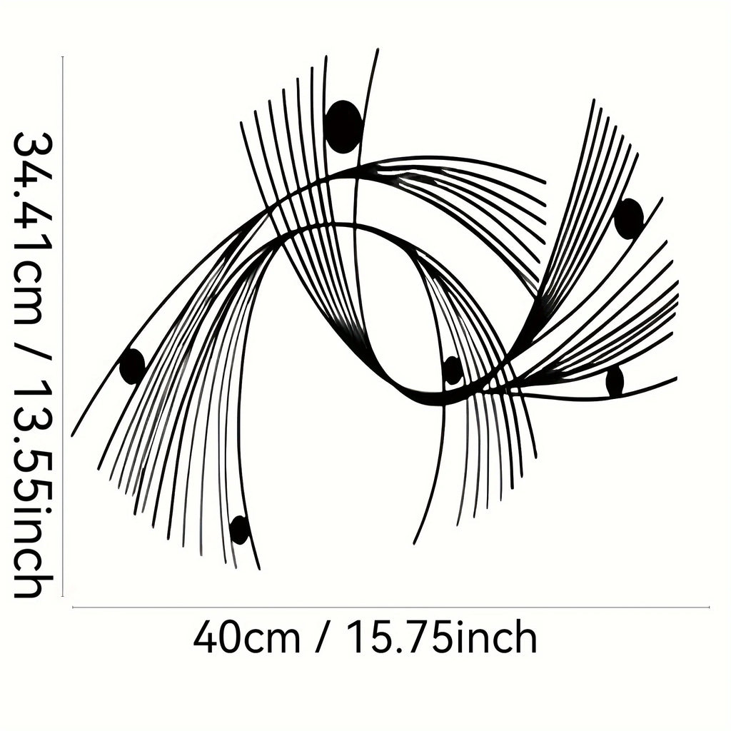 Geometric Metal Wall Art Minimalist Line Sculpture for Hotel Home Easy Hang Indoor Outdoor Sign Halloween Christmas New Year Gif