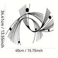 Geometric Metal Wall Art Minimalist Line Sculpture for Hotel Home Easy Hang Indoor Outdoor Sign Halloween Christmas New Year Gif