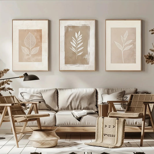 Neutral Fern Canvas Set