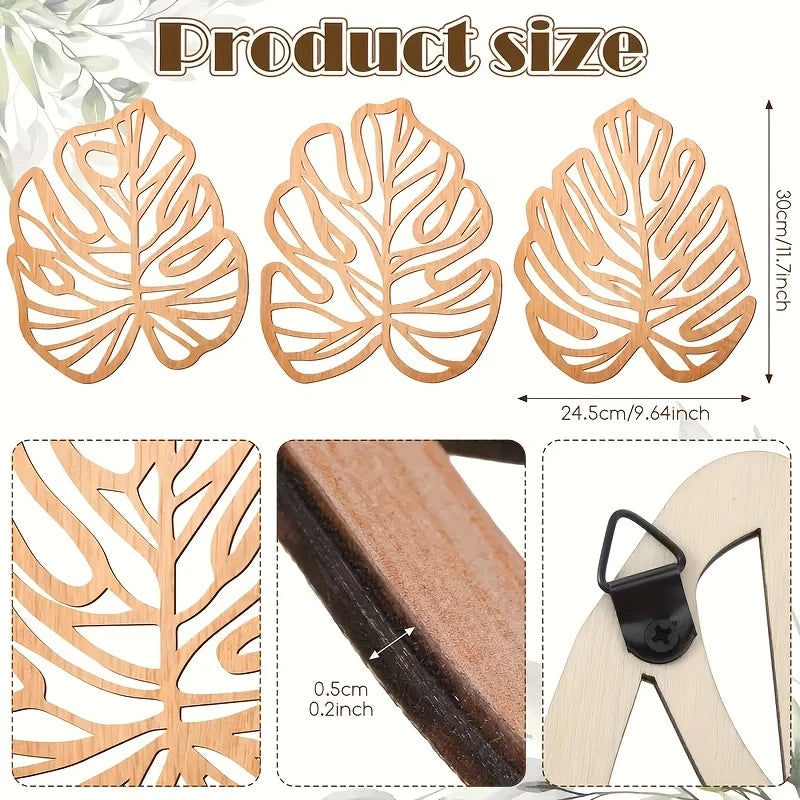 Wooden Jungle Leaf Decor