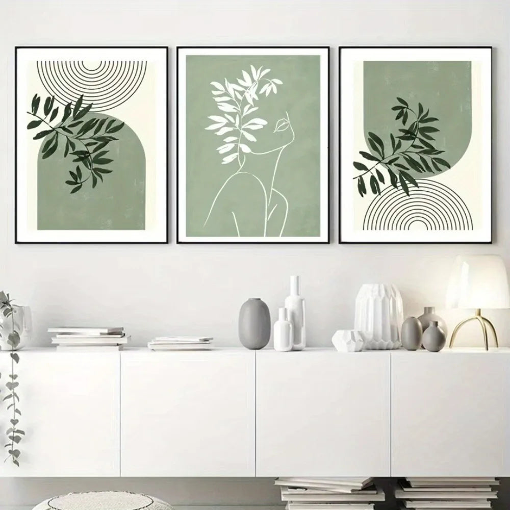 Green Floral Canvas Art