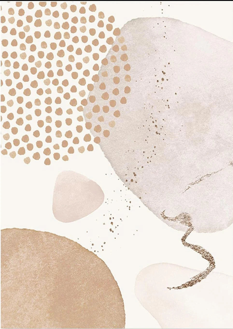 Beige Geometric Canvas Art