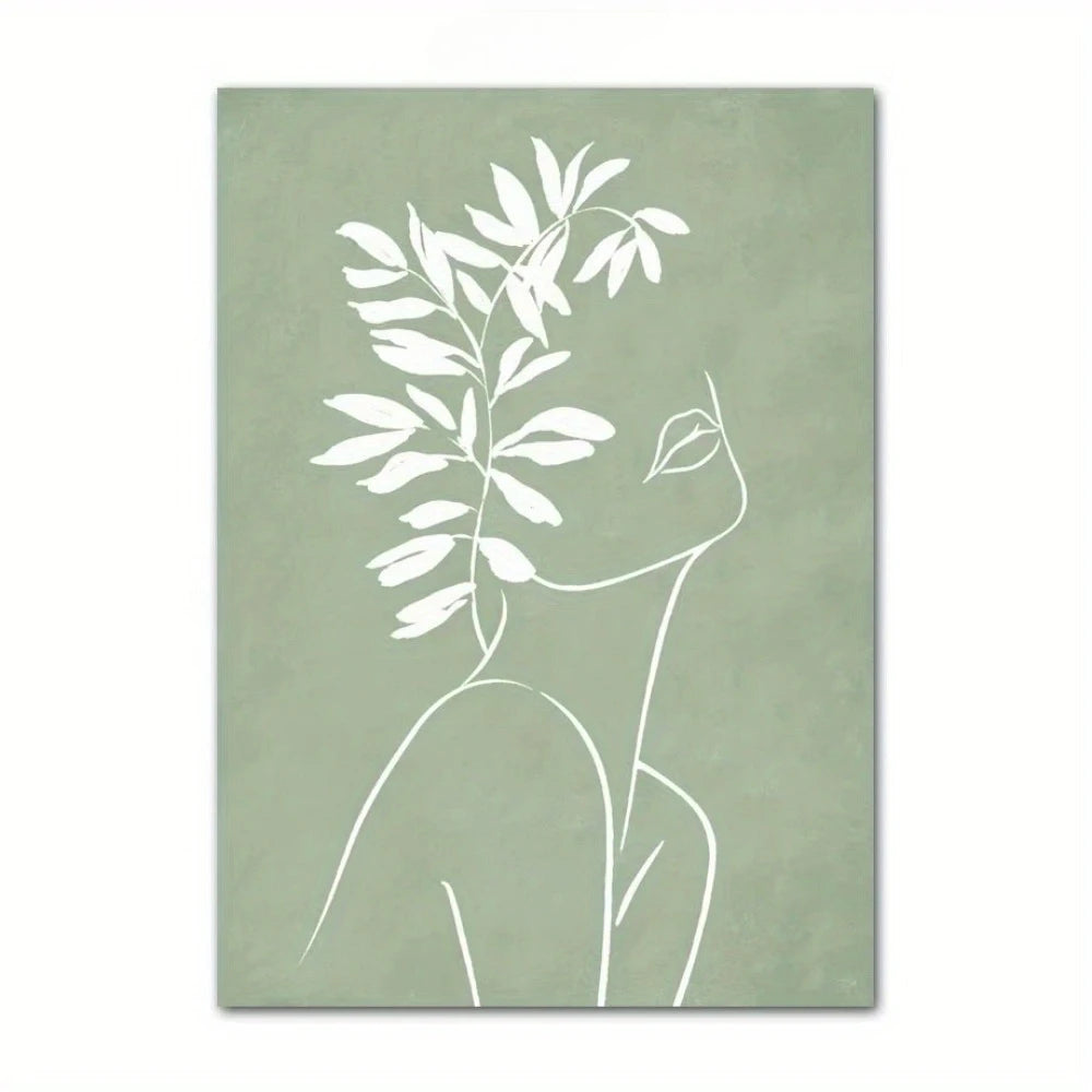 Green Floral Canvas Art