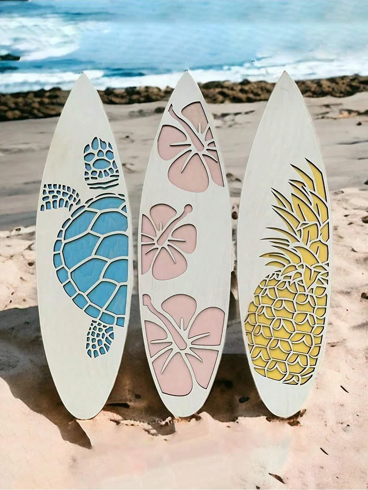 Wooden Surfboard Wall Decor