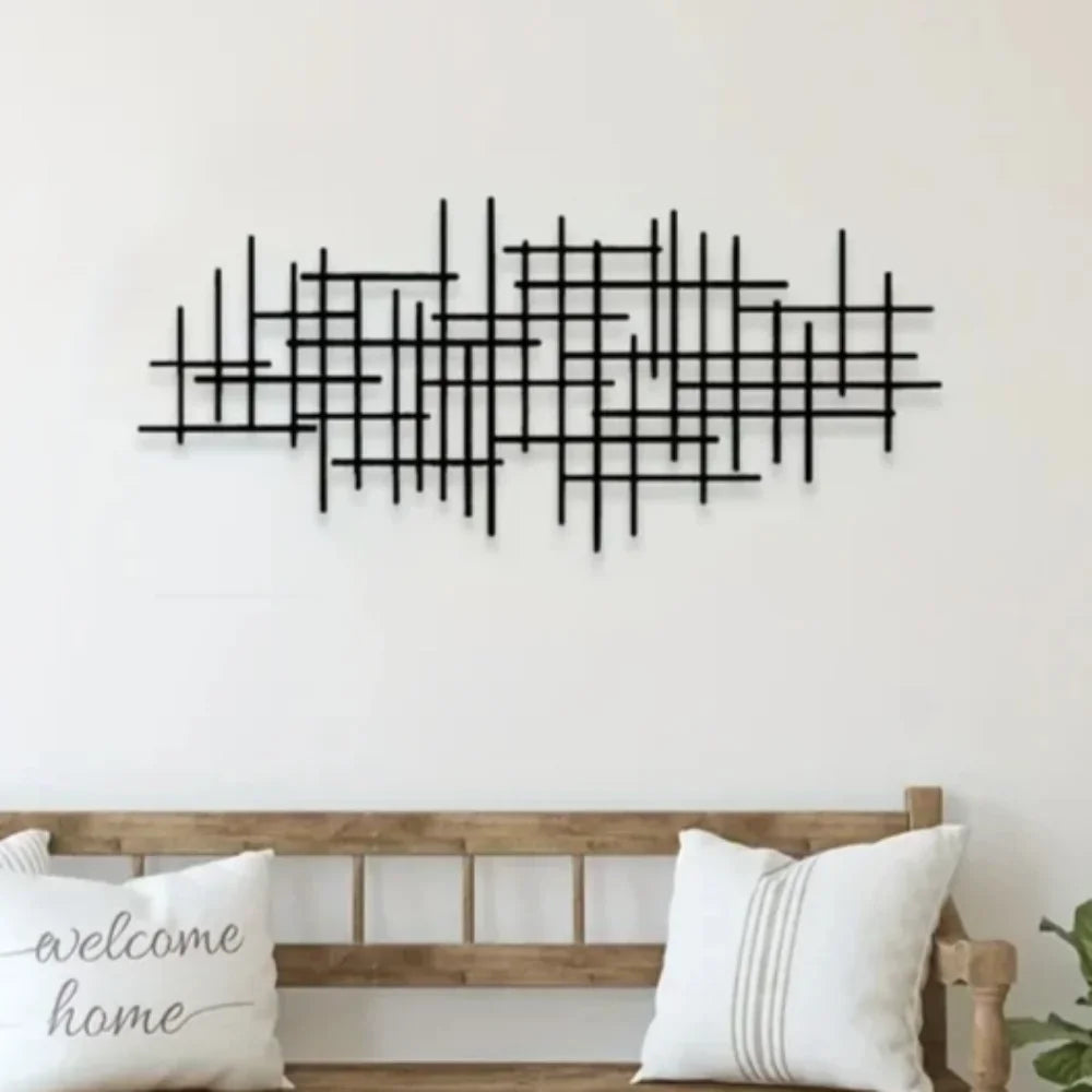 Abstract Grid Metal Art