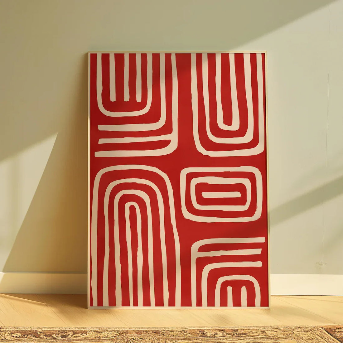 Cherry Red Maze Print