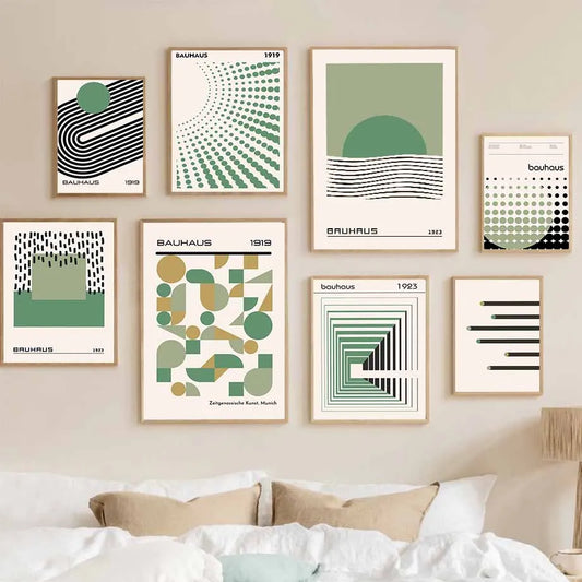 Green Bauhaus Canvas Art