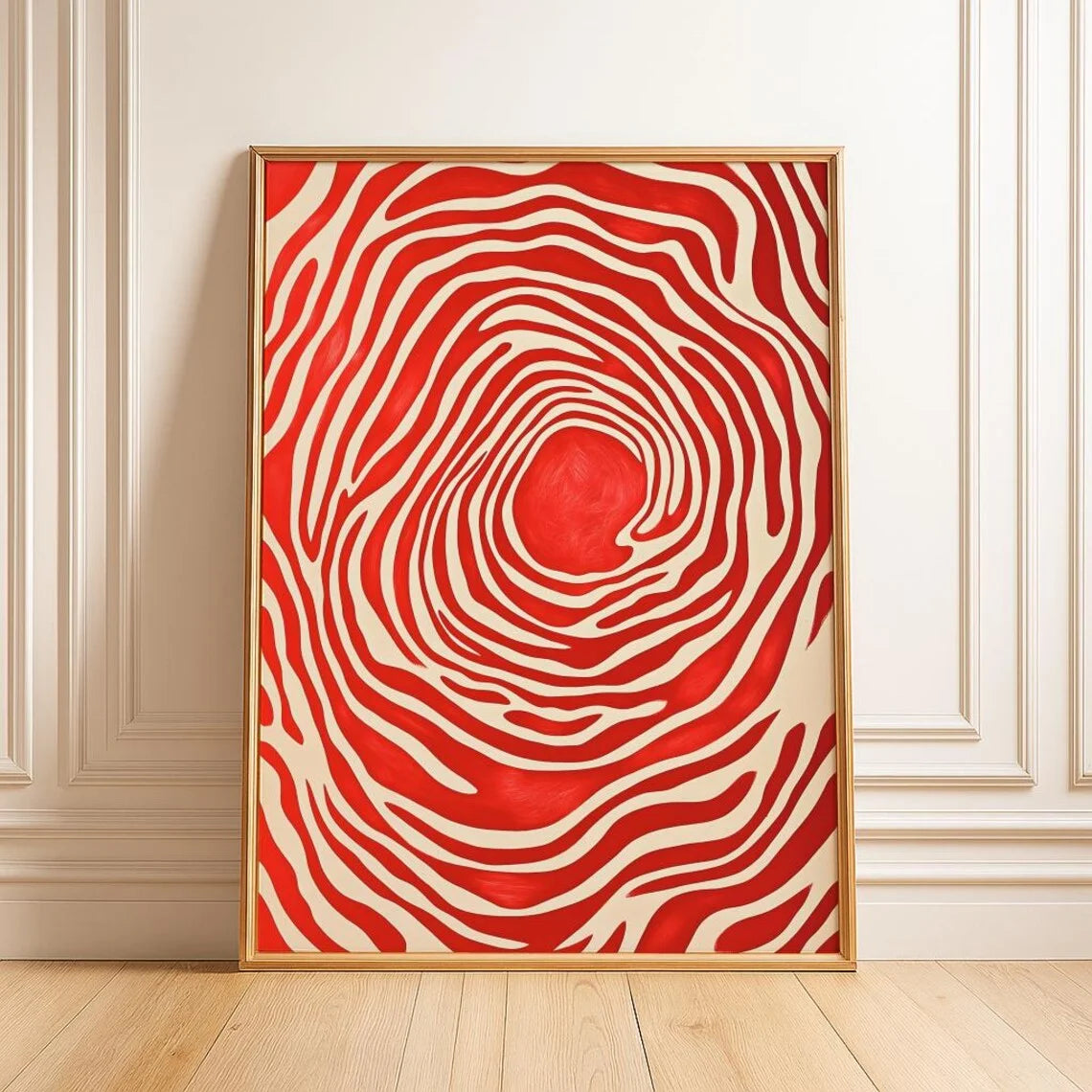 Cherry Red Maze Print