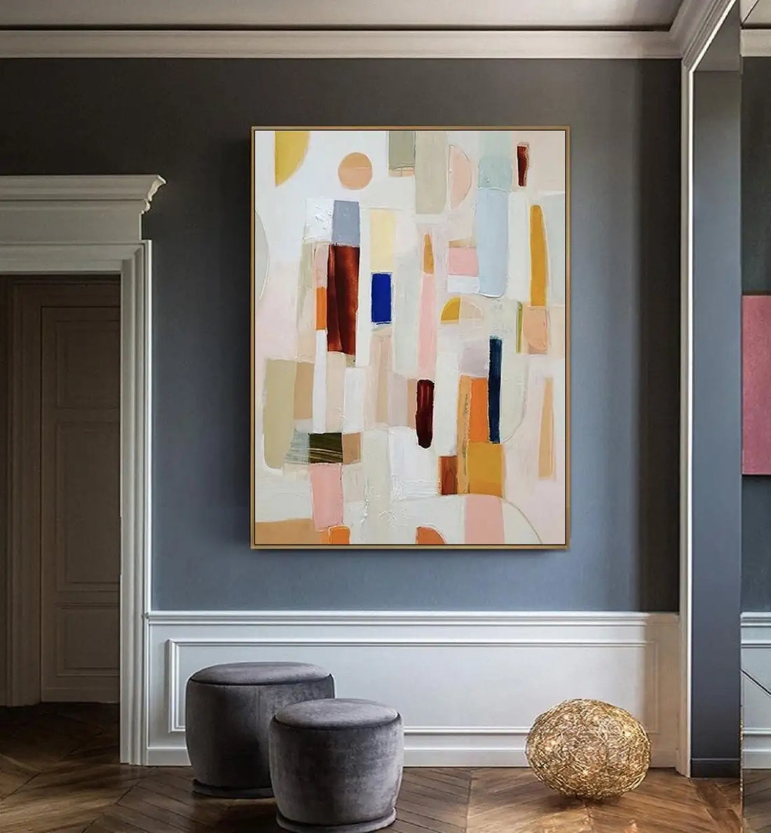 Green Bauhaus Block Art