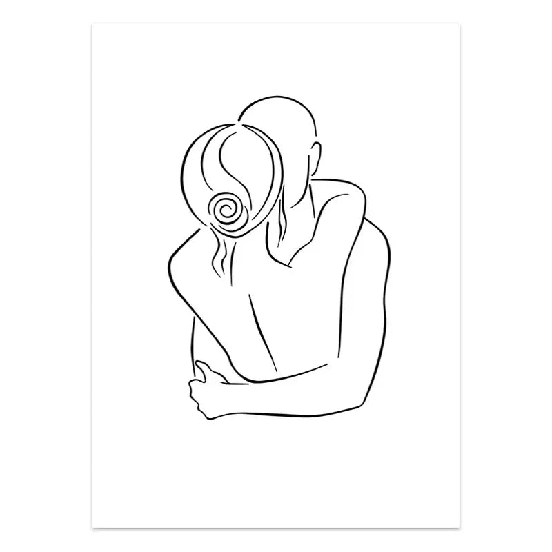 Couple Line Canvas Art