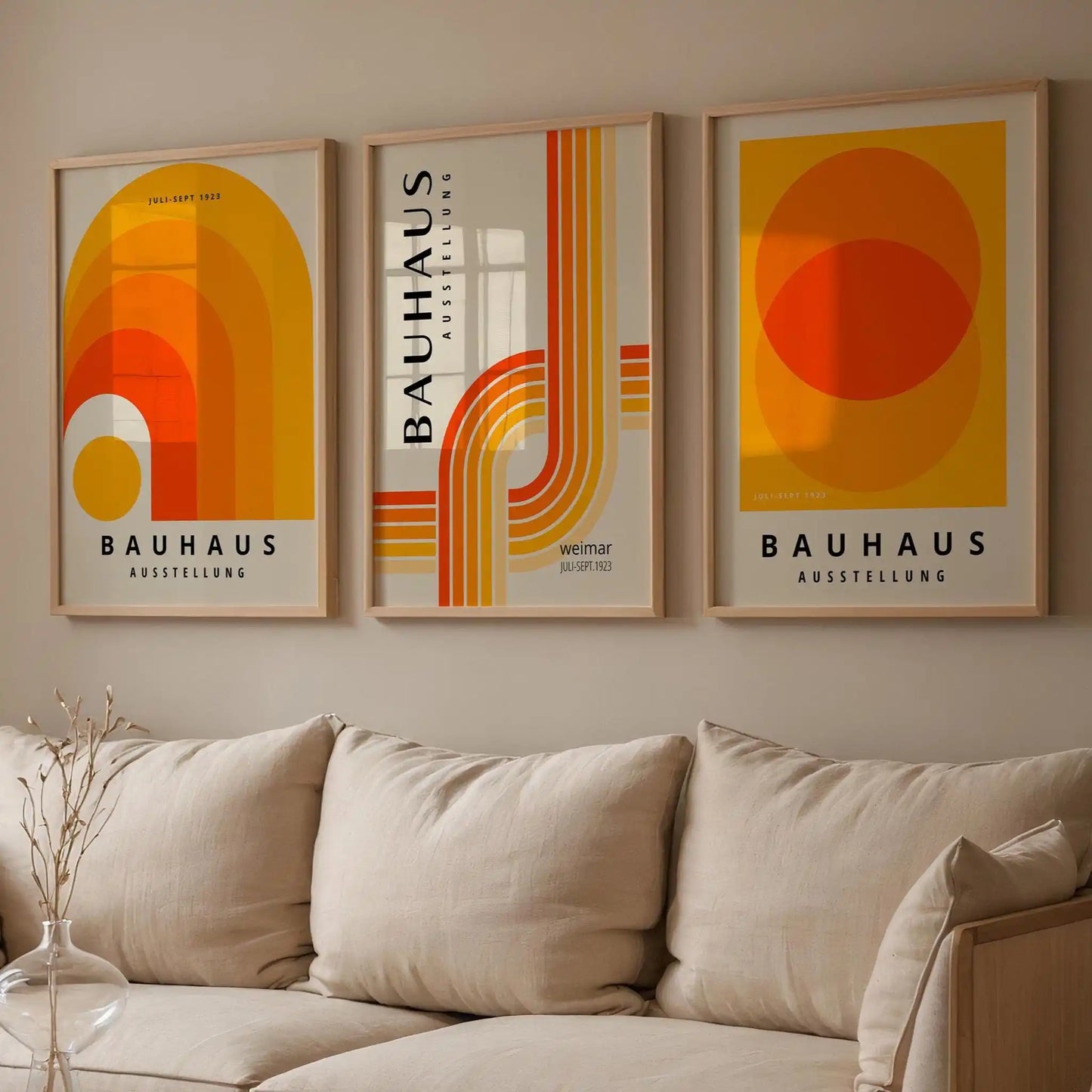 Orange Bauhaus Canvas Print