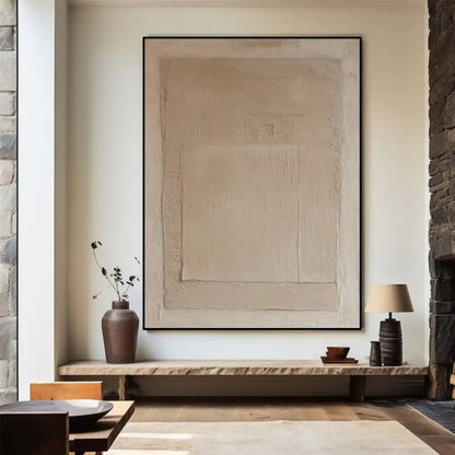 Beige Abstract Canvas Art