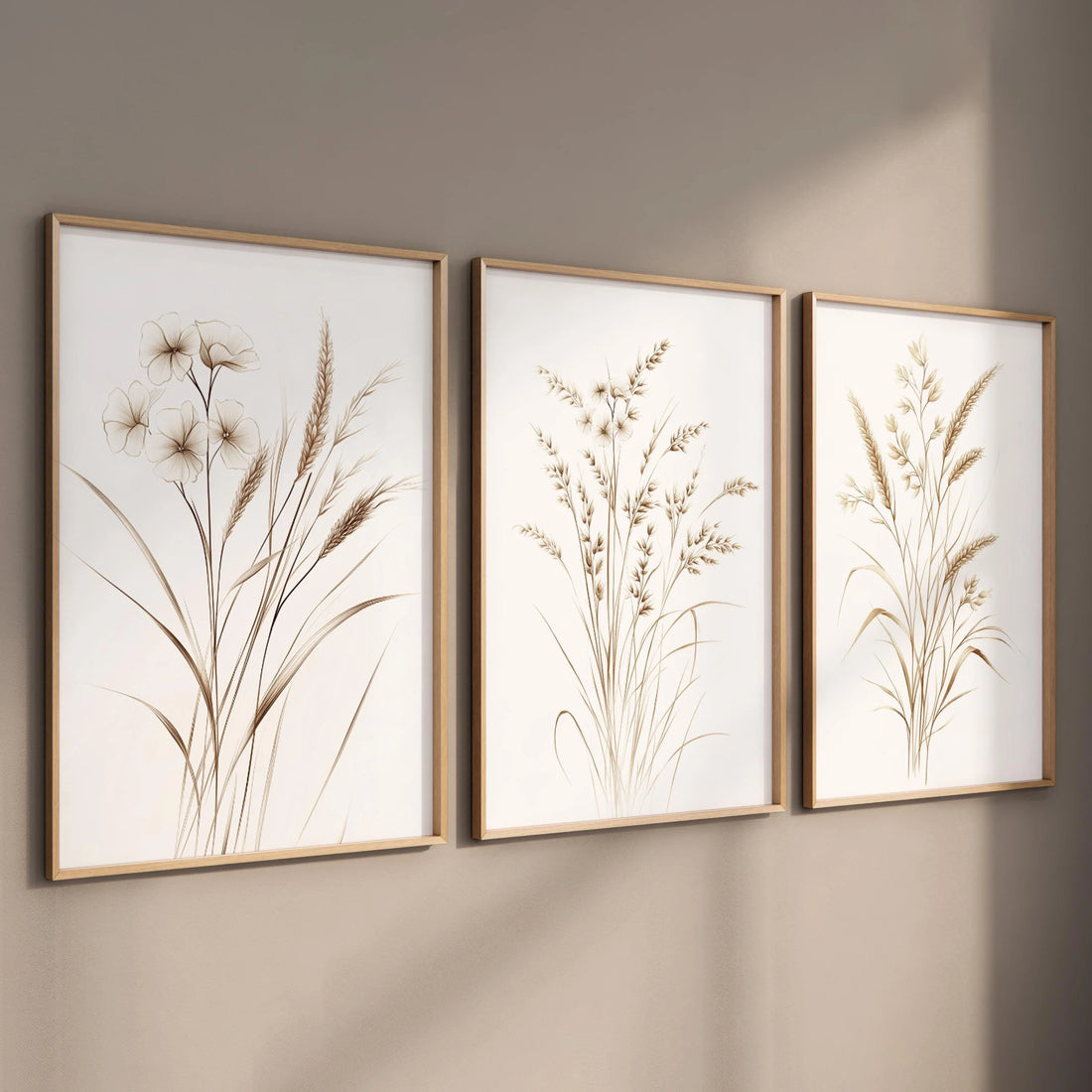 Beige Botanical Print Set