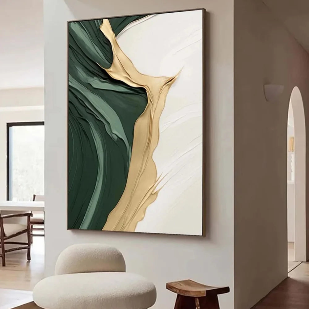 Gold Green Abstract Canvas