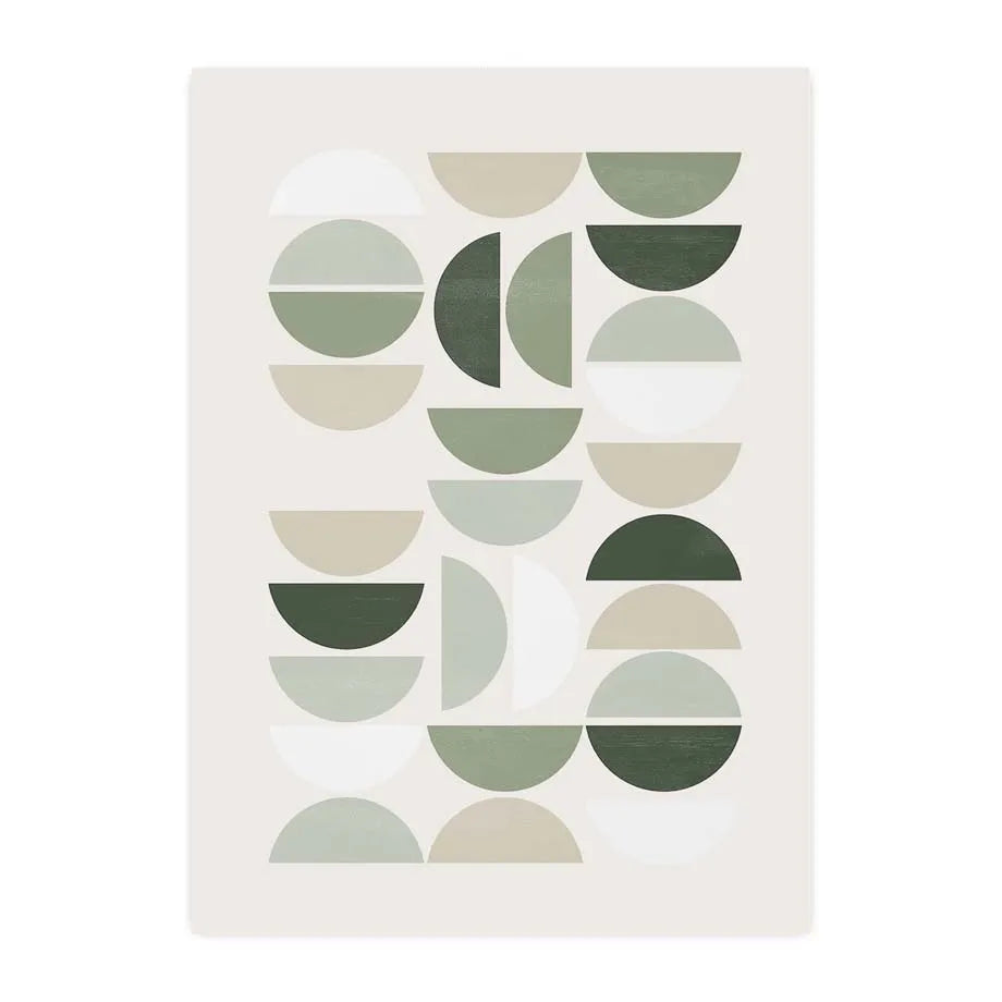 Bauhaus Green Color Block Lines Modern Abstract Poster Wall Art Canvas Painting Posters and Prints Picture for Living Room Decor