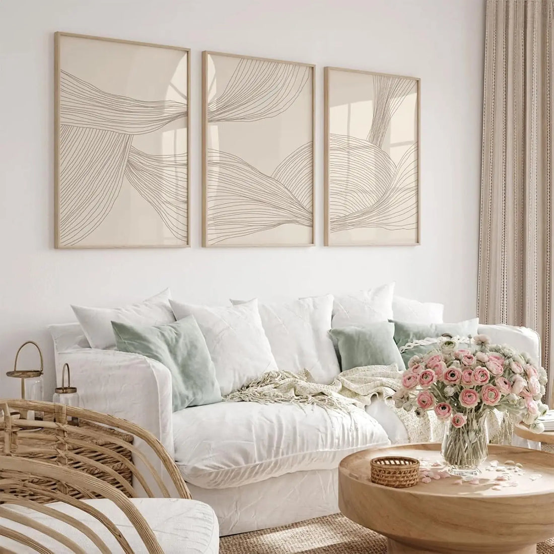 Beige Boho Canvas Set