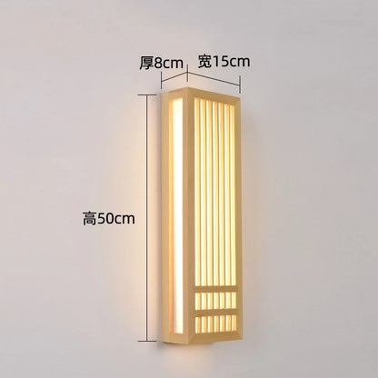 Japanese Wooden Wall Lamp