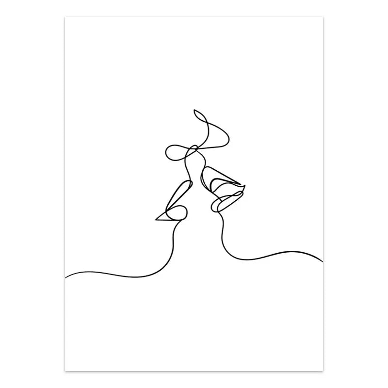 Couple Line Canvas Art