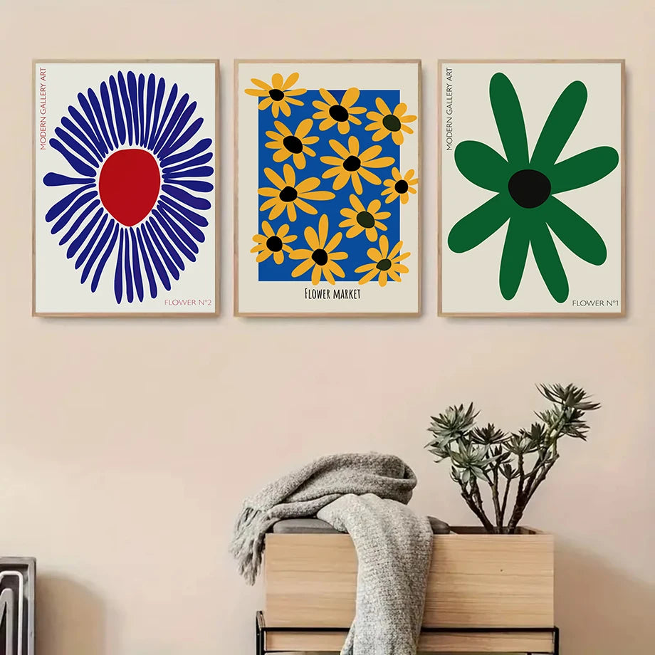 Abstract Floral Canvas Art