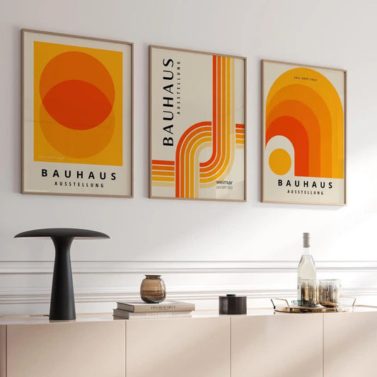 Orange Bauhaus Canvas Print