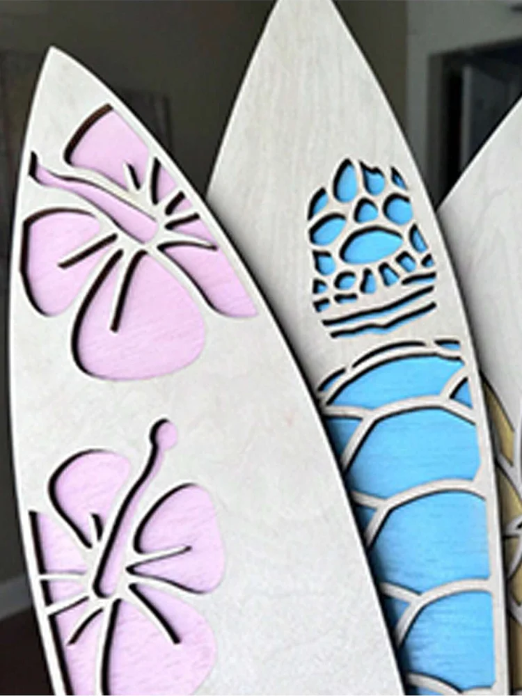 Wooden Surfboard Wall Decor