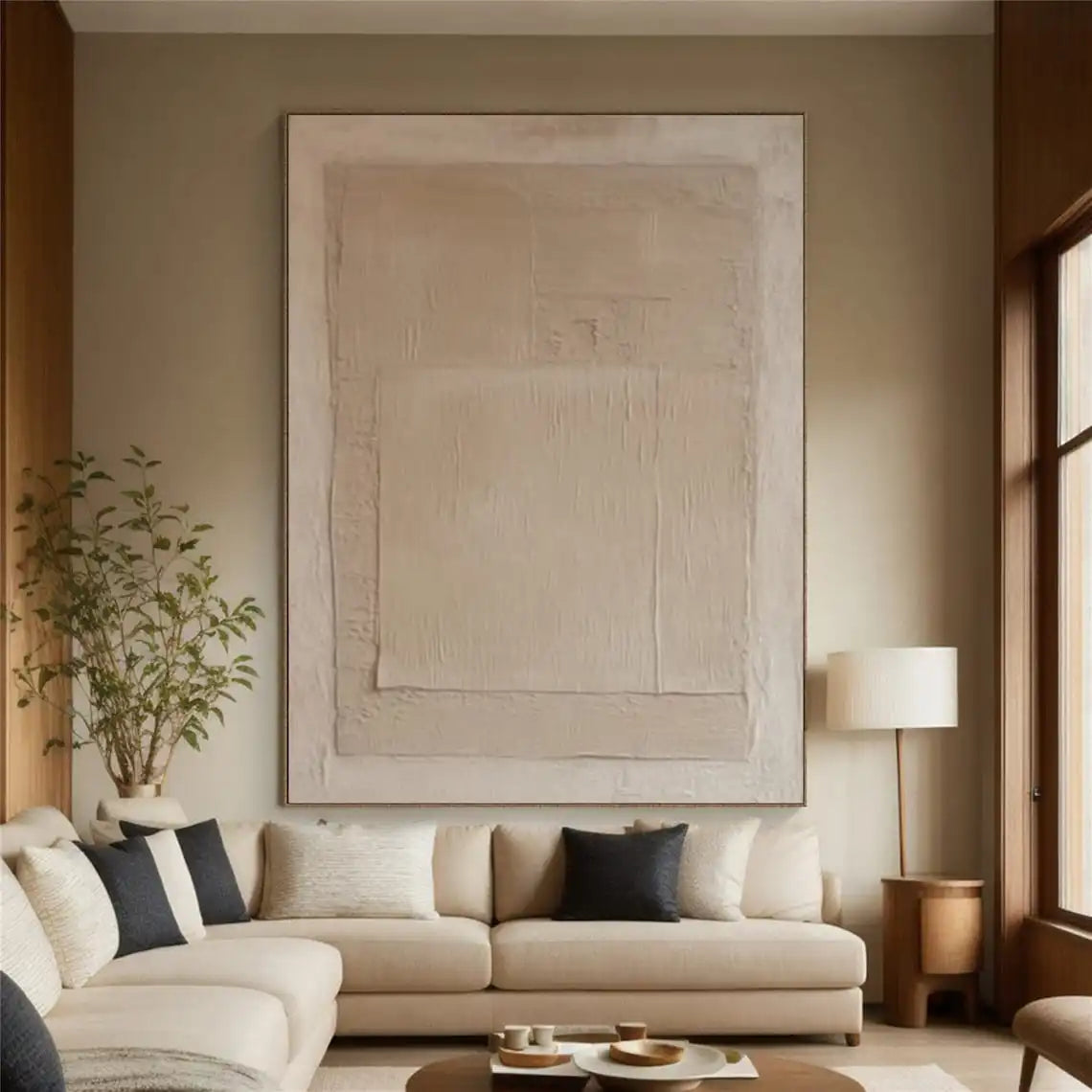 Beige Abstract Canvas Art