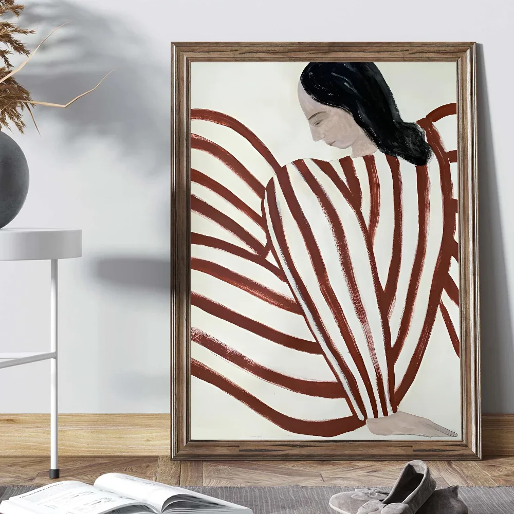 Abstract Line Geometry Curve Girl Posters Modern Classic Vintage Poster Wall Art Retro Canvas Ptint Painting Living Room Decor