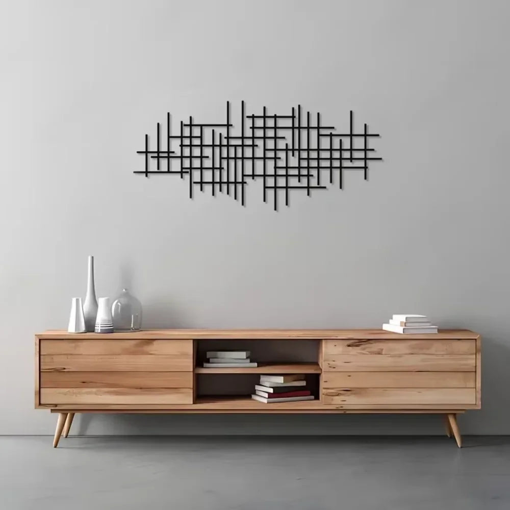Abstract Grid Metal Art
