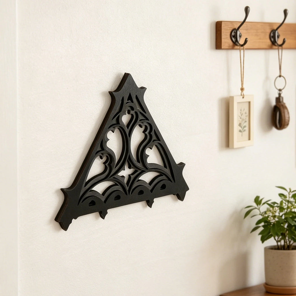 Cross-Border Gothic Triangular Hollow Carved Wall Decor Panel For Home Living Room Wall Decor Scenario