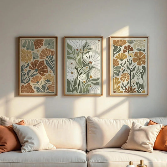 Abstract Floral Canvas Set