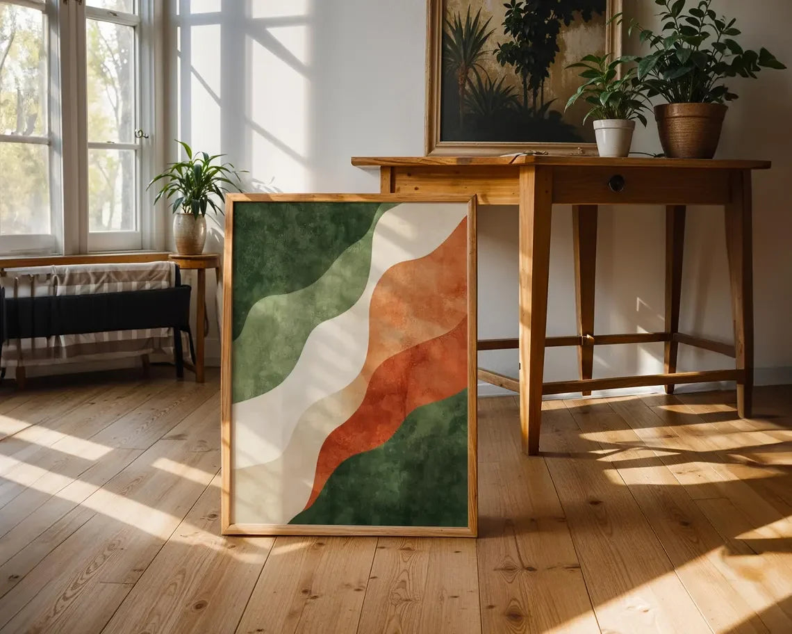 Earth Tone Abstract Print