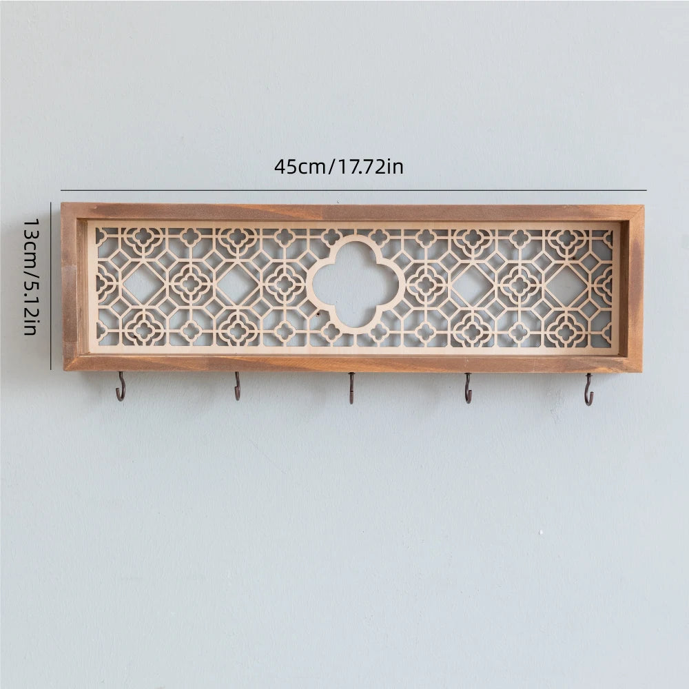 Wooden Key Hook Shelf