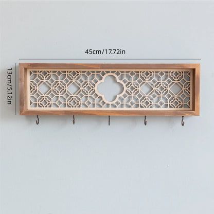Wooden Key Hook Shelf
