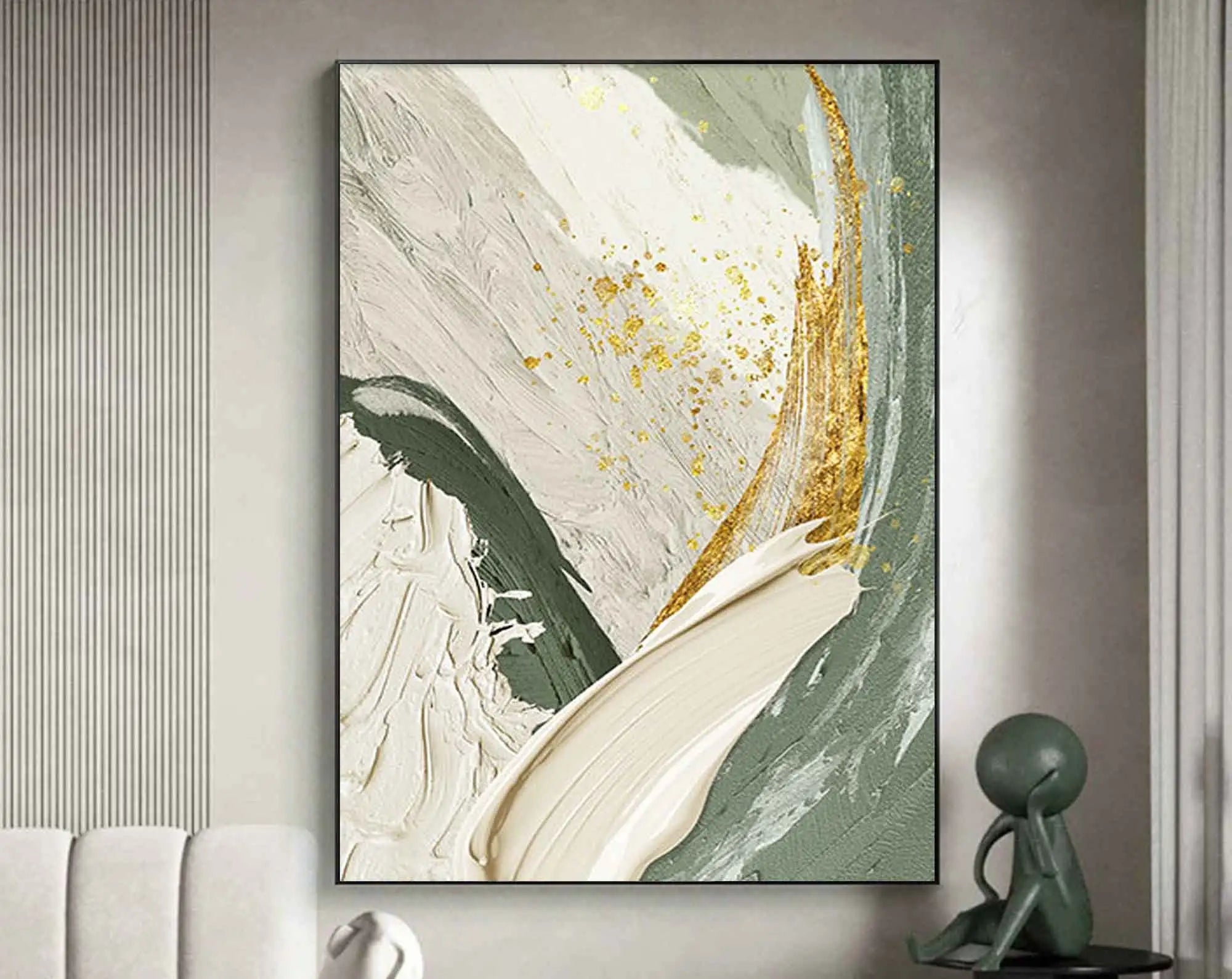 Gold Green Abstract Canvas