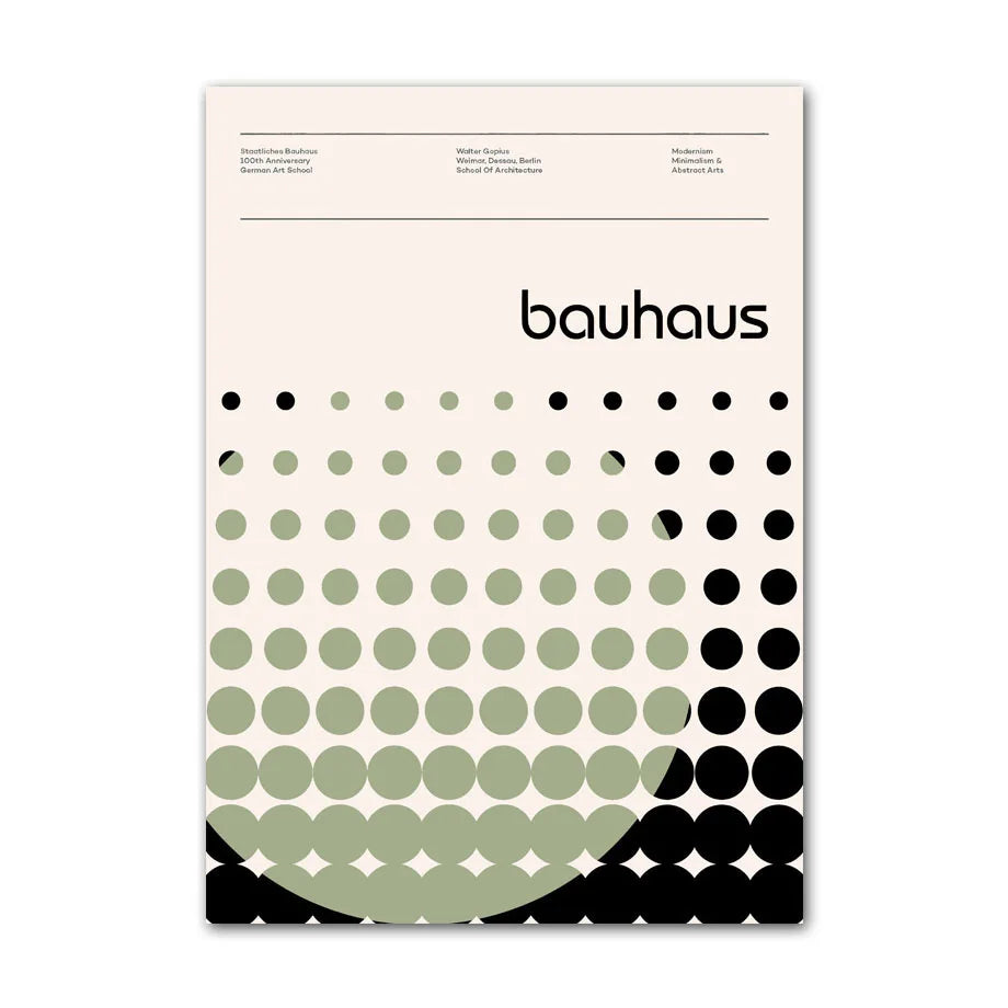 Bauhaus Green Color Block Lines Modern Abstract Poster Wall Art Canvas Painting Posters and Prints Picture for Living Room Decor