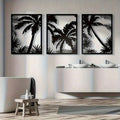 Metal Wall Art Palm Tree Decor, Modern Geometric Sunset Silhouette Home Boho Decor for Living Room Bedroom