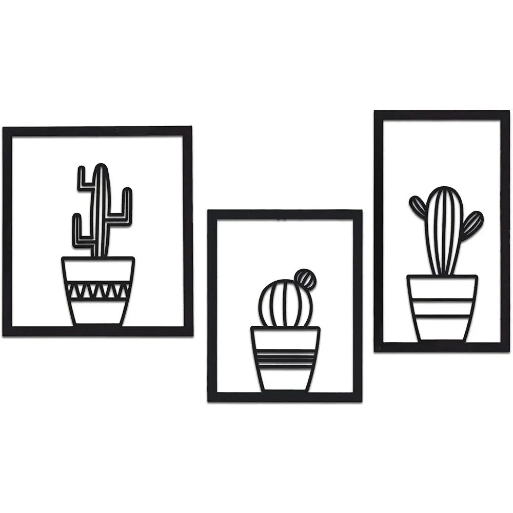 Metal Cactus Wall Set