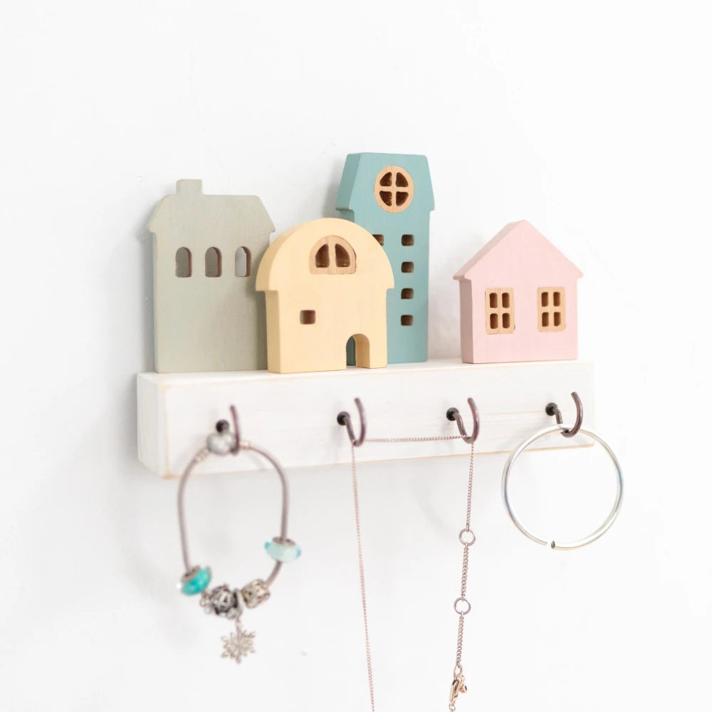 Wooden Key Hook Shelf
