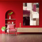 Burgundy Geometric Canvas Art