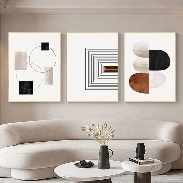Black White Line Canvas