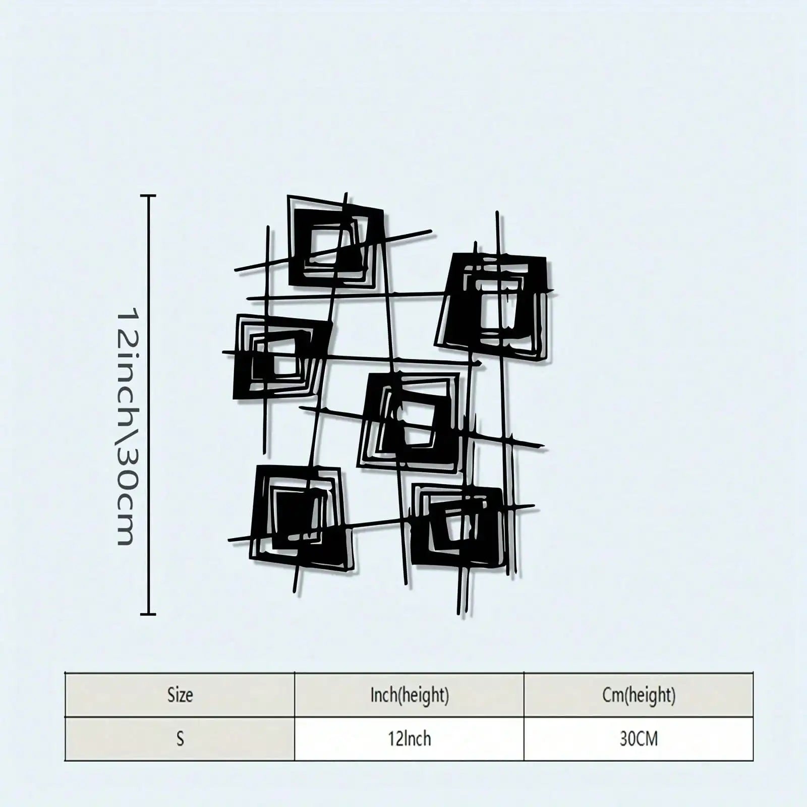 Minimal Geometric Iron Mural