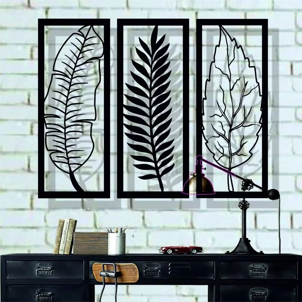 Elegant Metal Leaf Art